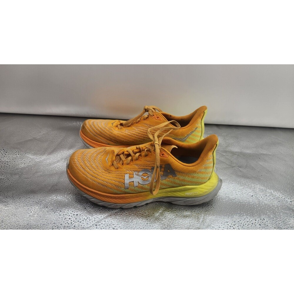 Hoka One One Mens Mach 5 1127893 Size‎ 8.5D Orange Yellow Running Athletic Shoes